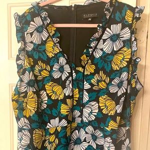 Eloquii Ruffle Sleeve V-Neck Fun & Flirty Dress